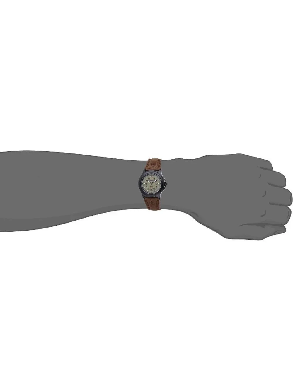 Men's Brown Green Expedition Metal Field Water Resistance Rugged Outdoor Watch